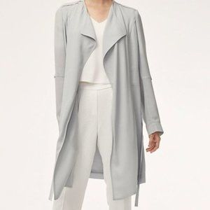 Aritzia Babaton Flowy Trench Coat in Grey-Blue XXS